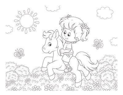 girl baby horse coloring pages