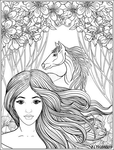 girl horse coloring pages