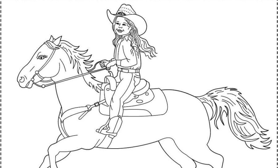 girl horse rider coloring pages