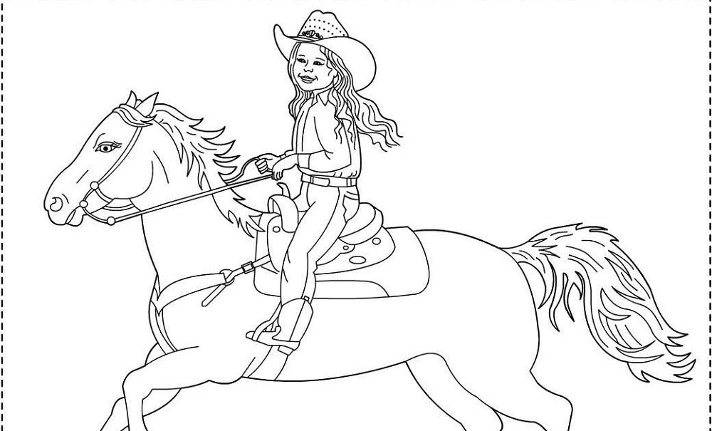 girl horse rider coloring pages