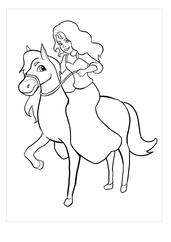girl riding a horse coloring pages