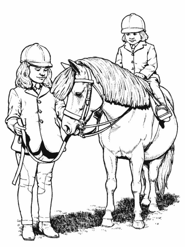 girl riding horse coloring pages