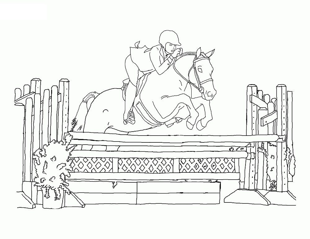girl show jumping horse coloring pages