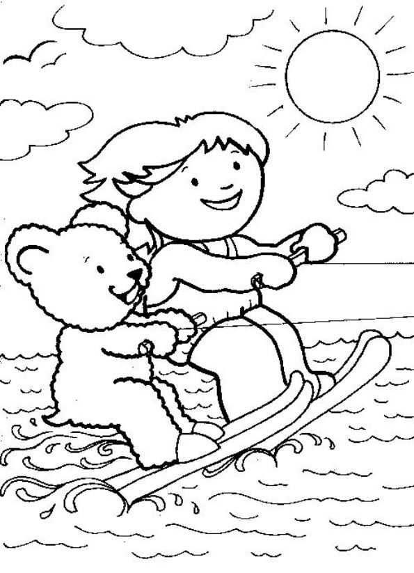 girl water skiing coloring pages