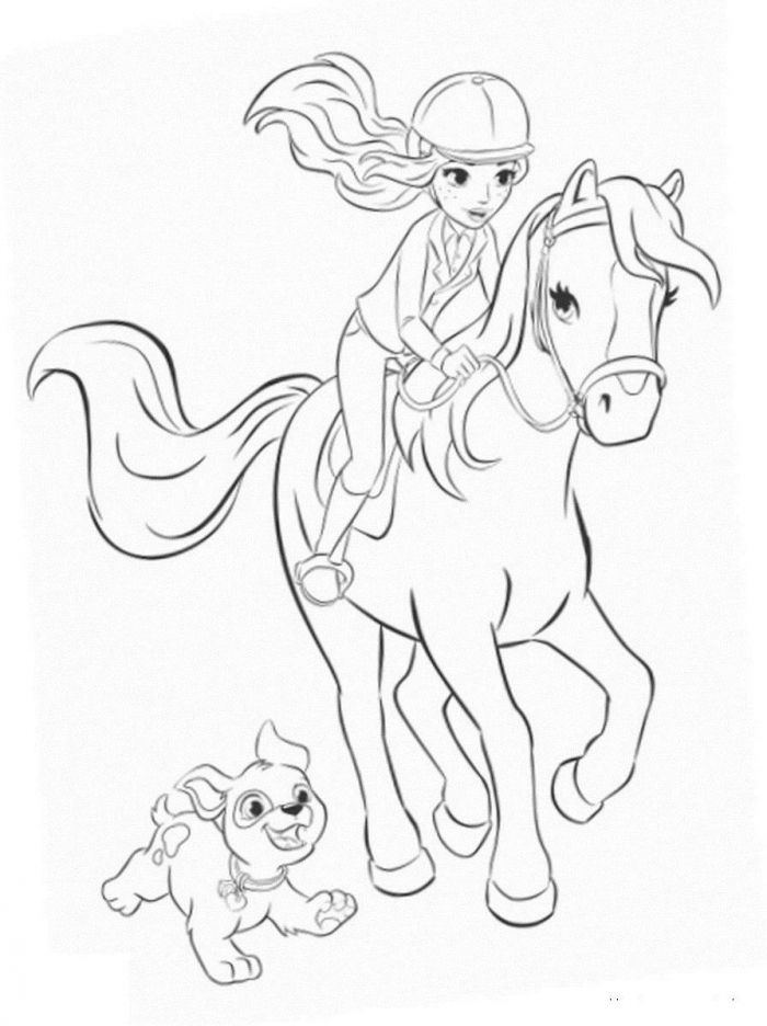 girl with horse coloring pages