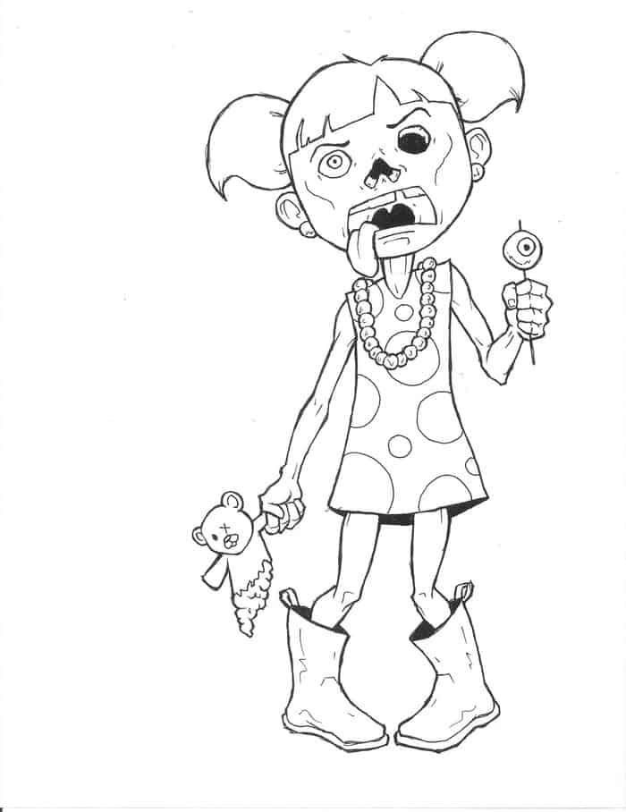 girl zombie coloring pages