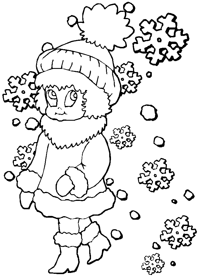 Girl Winter Coloring Page