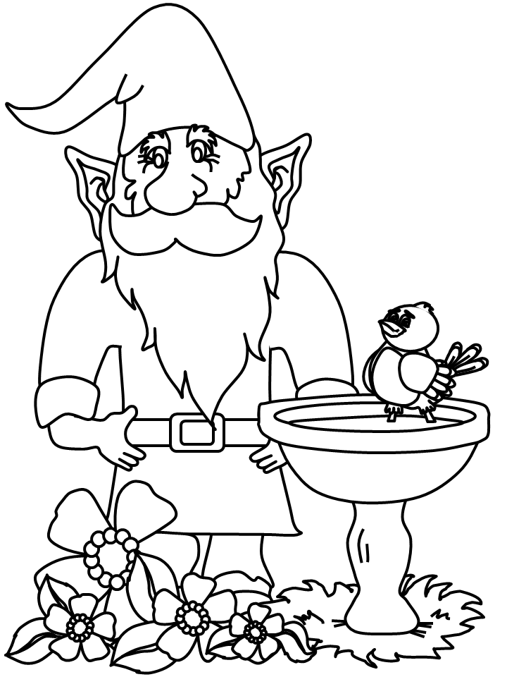 Gnome Elf Coloring Page