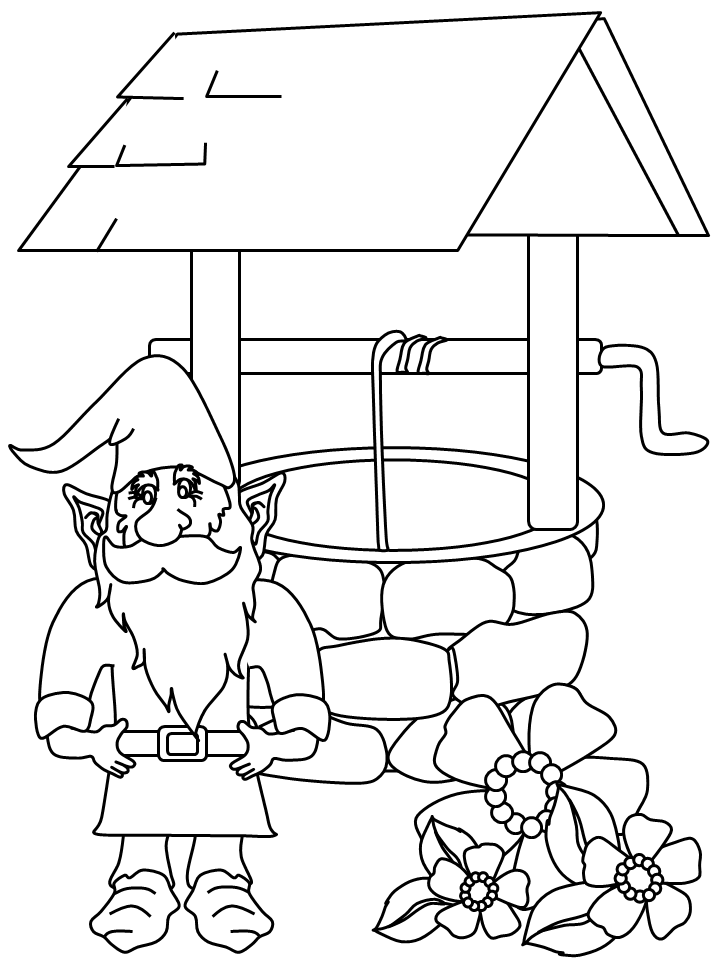 Gnome Elf Coloring Pages Printable Free