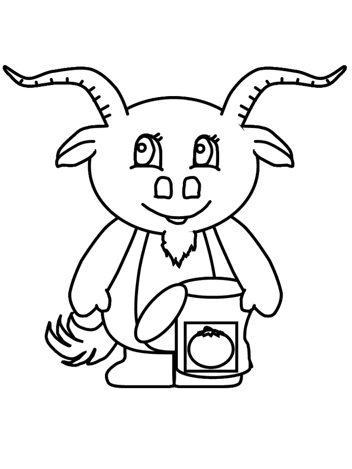Goat Eating coloring page
