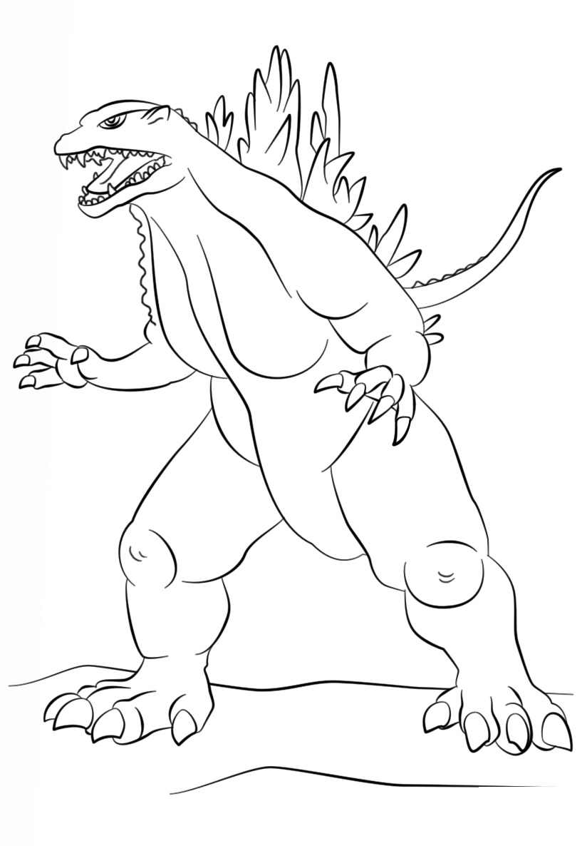 godzilla coloring page