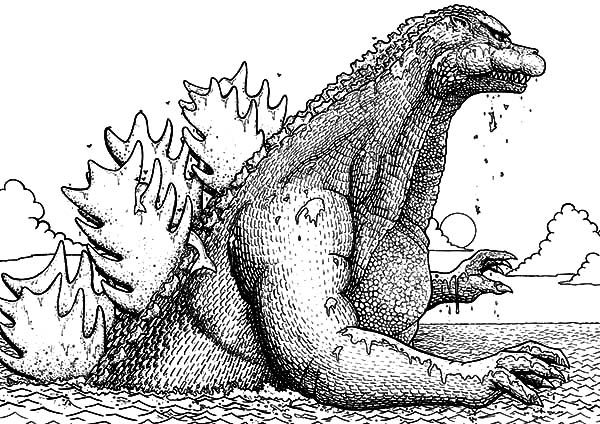 godzilla water monsters coloring pages
