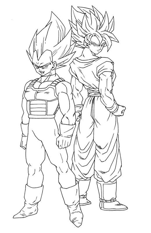 Goku and Vegeta Coloring Page