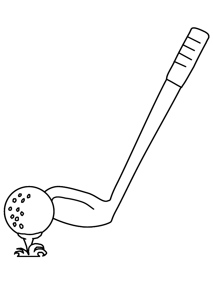 Golf Club And Ball Coloring Pages