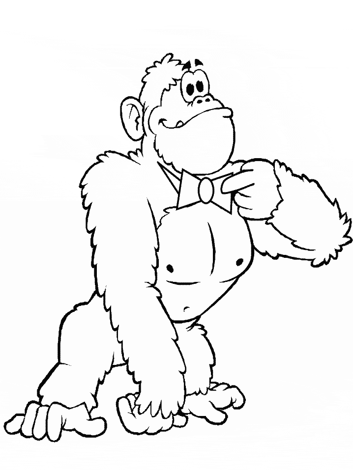 Gorilla Animals Coloring Pages