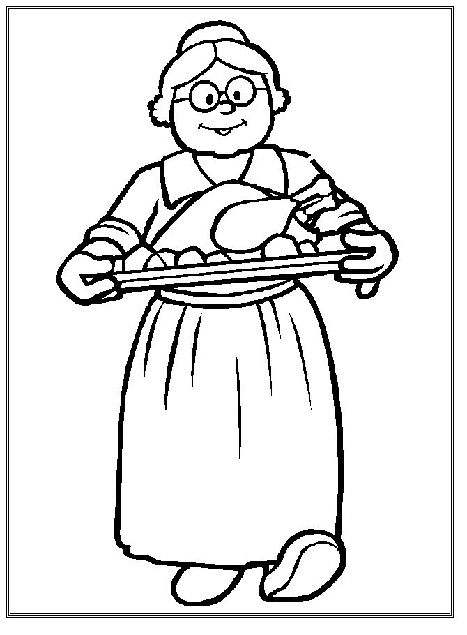 Grandma Thanksgiving Coloring Pages