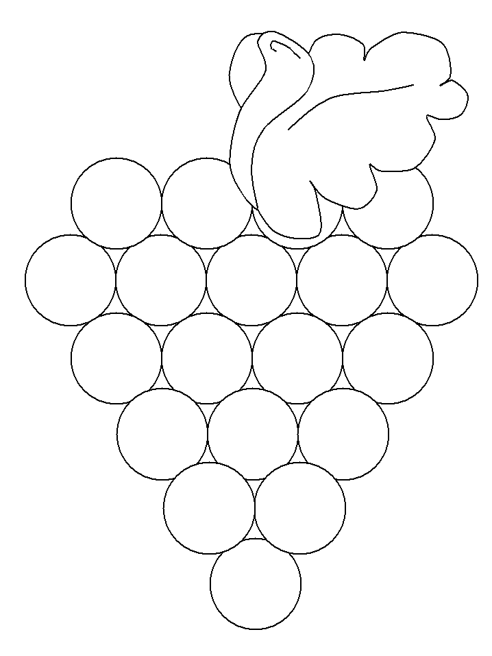 Grapes Fruit Coloring Page