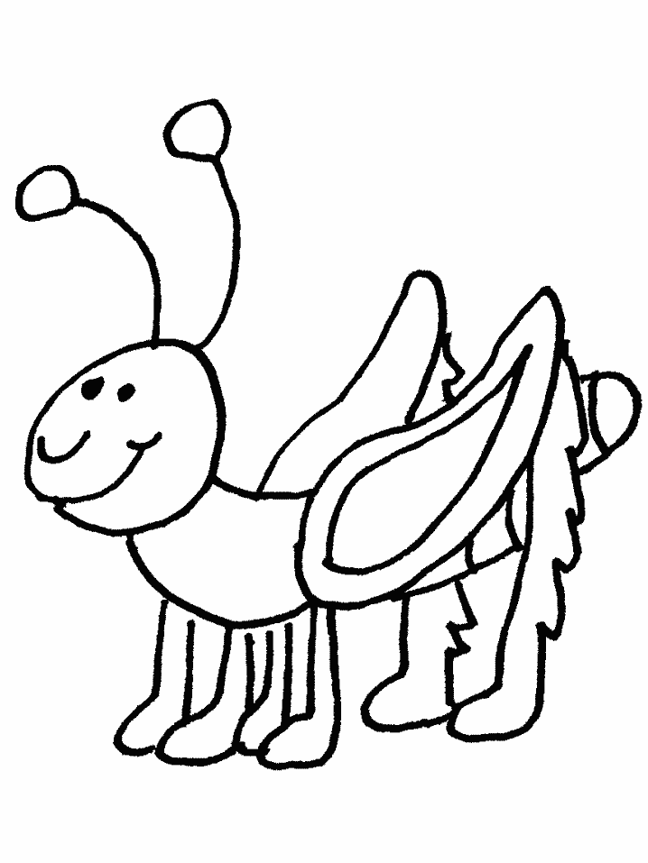 Coloring Page of Grasshopper