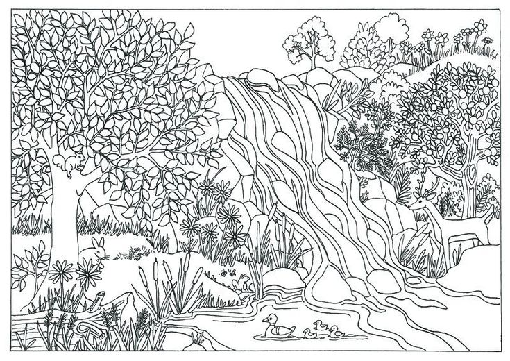 grayscale water scene coloring pages to print