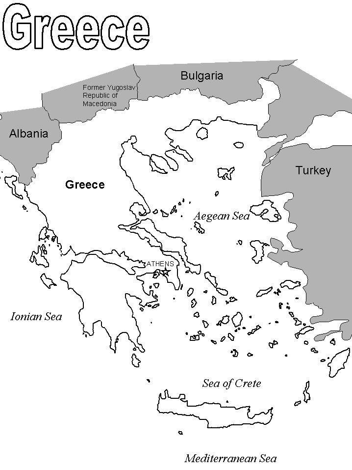 Greece Map Coloring Pages