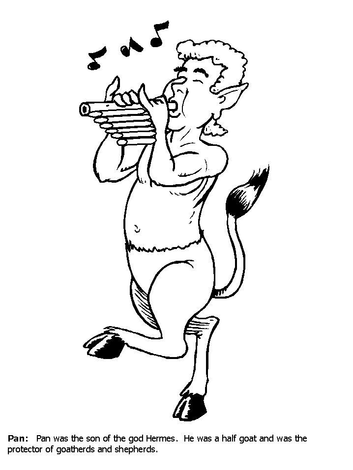 Greek Pan Coloring Pages