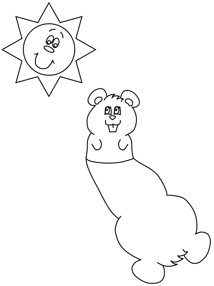 Groundhog Coloring Page For Kids
