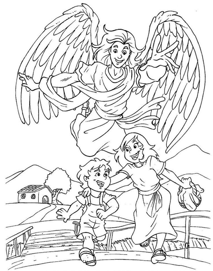 Guardian Angel Coloring Page