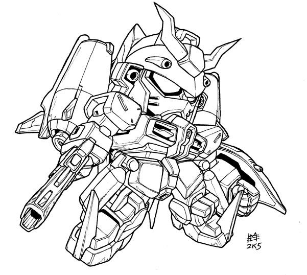 Gundam Chibi Coloring Pages Printable