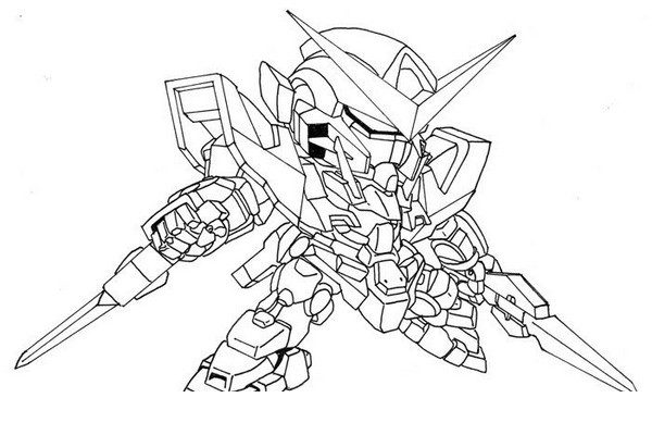 Printable Gundam Chibi Coloring Pages