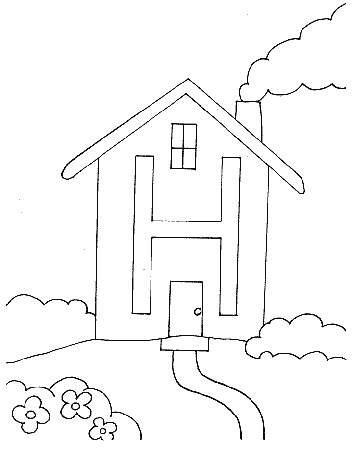 H House Alphabet Coloring Pages