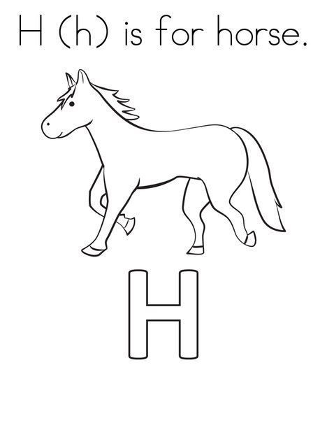 h is for horse coloring pages