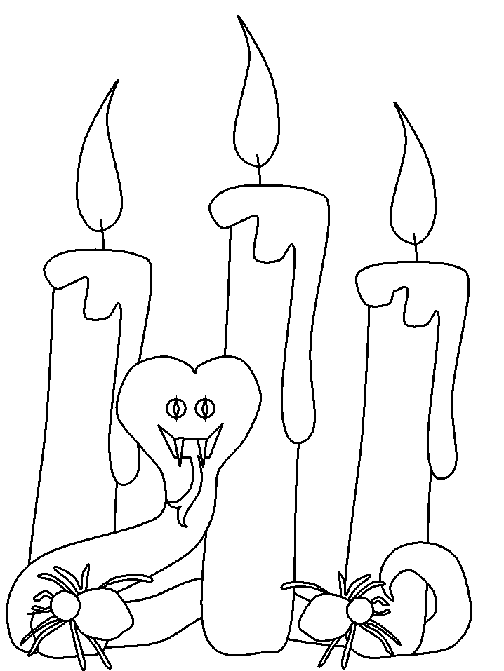 Halloween Candles coloring page