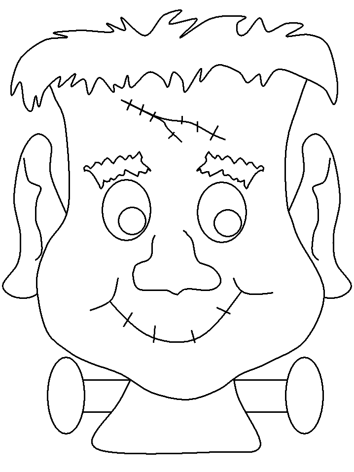 Frankenstein Head Coloring Page