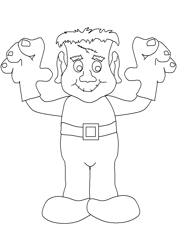 Halloween Frankenstein coloring page