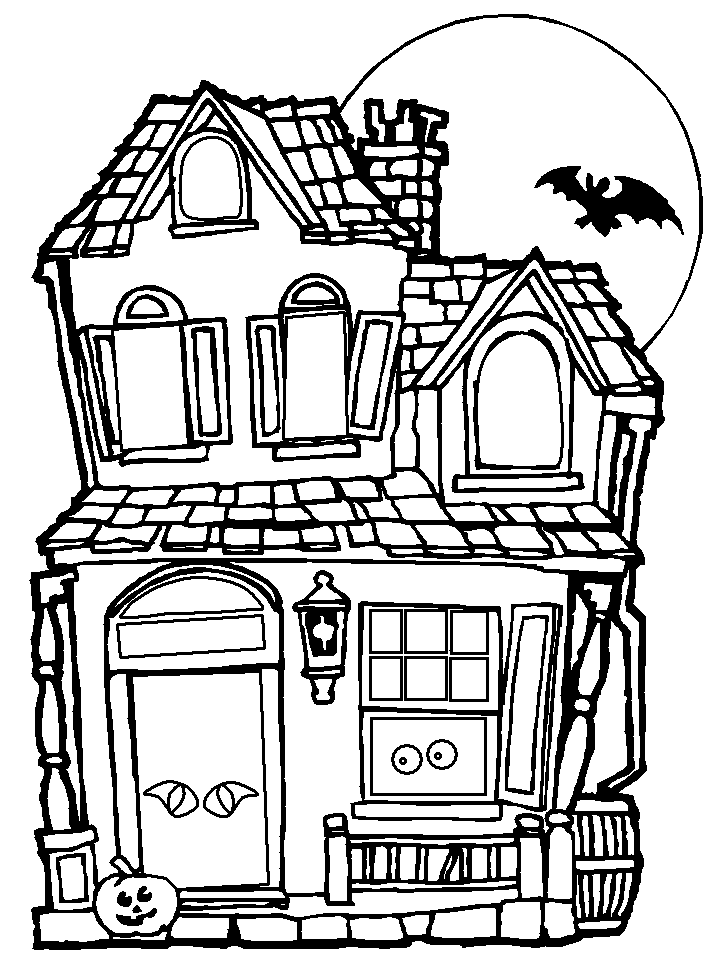 haunted house coloring page