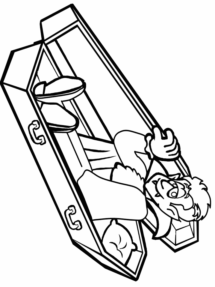 Dracula Coffin Coloring Page
