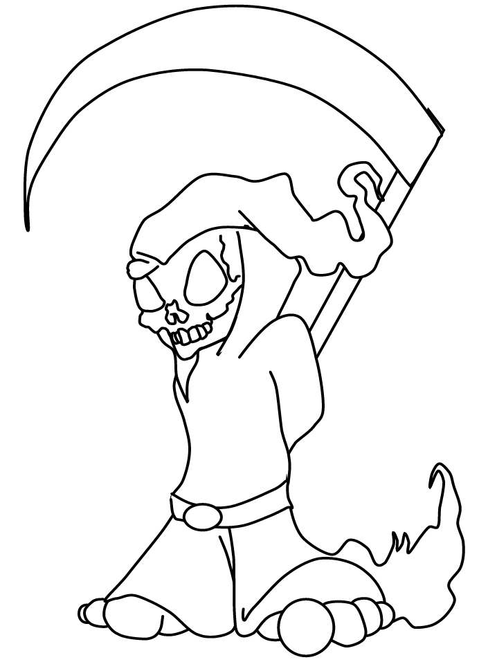 Grim Reaper Coloring Page