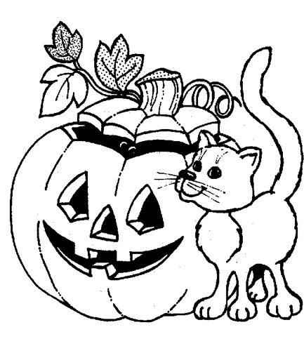 Halloween Cat Coloring Page