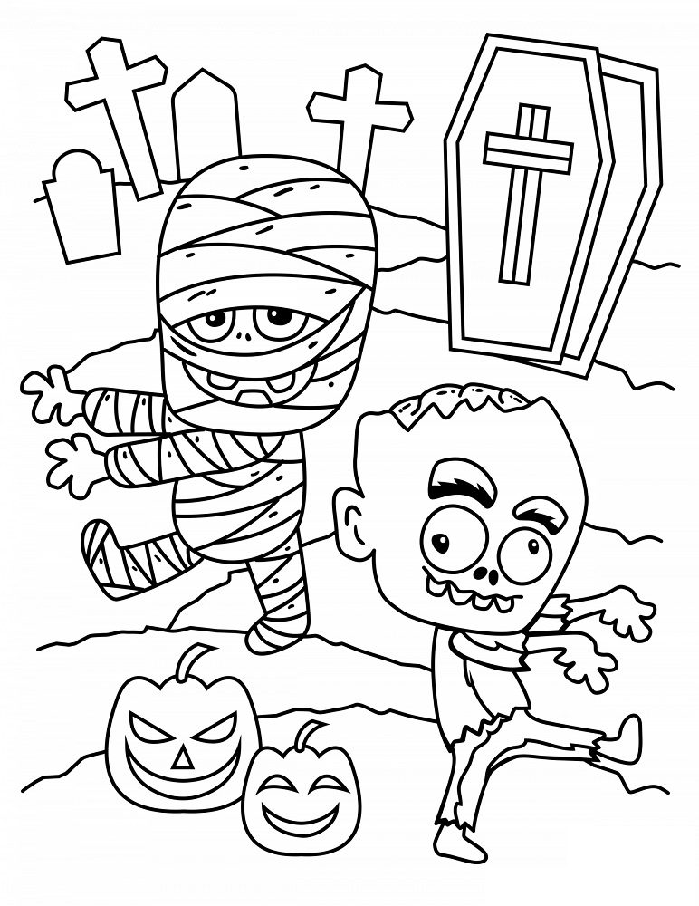 halloween coloring pages cute zombie