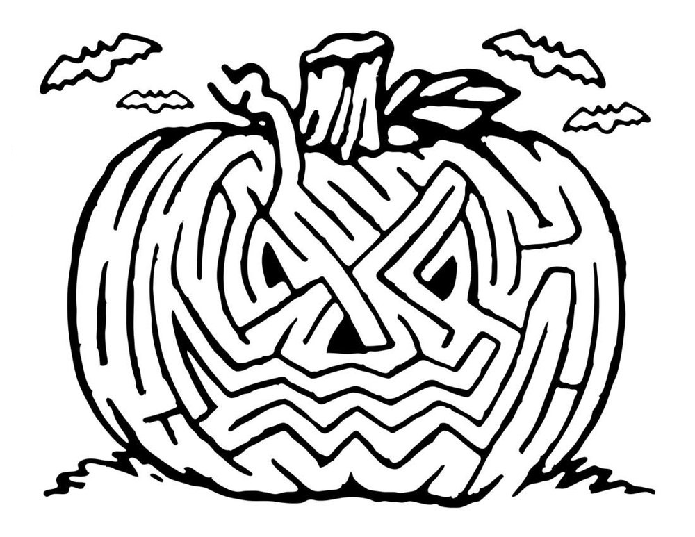 Halloween Coloring Pages Maze