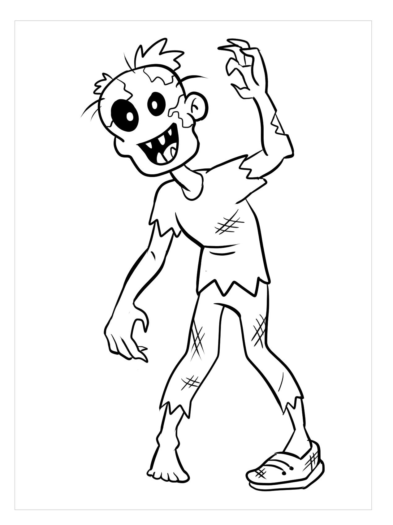 Halloween Coloring Pages Zombie & book for kids.
