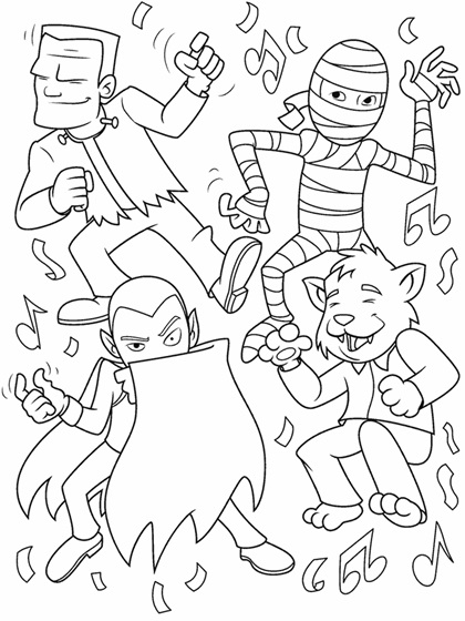 Halloween Dance Coloring Pages