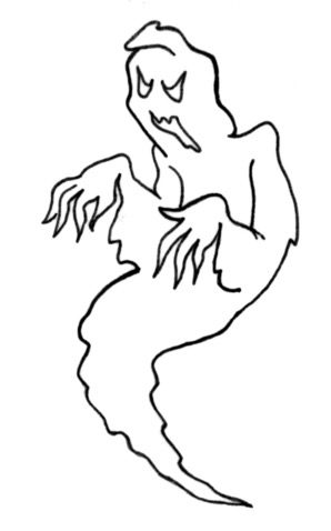 Halloween ghost coloring page