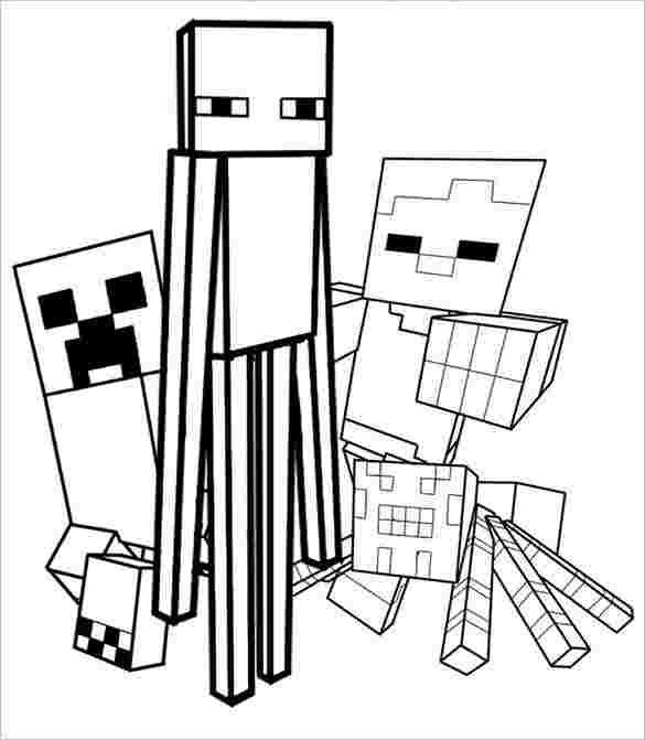 halloween minecraft coloring pages