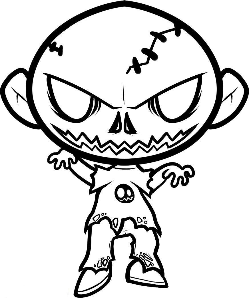 Halloween Zombie Coloring Pages