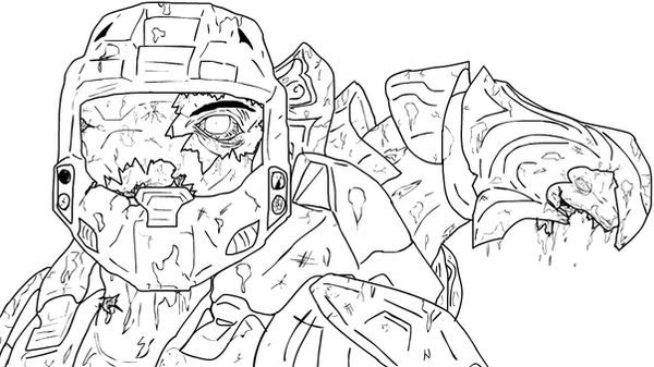 halo zombie coloring pages