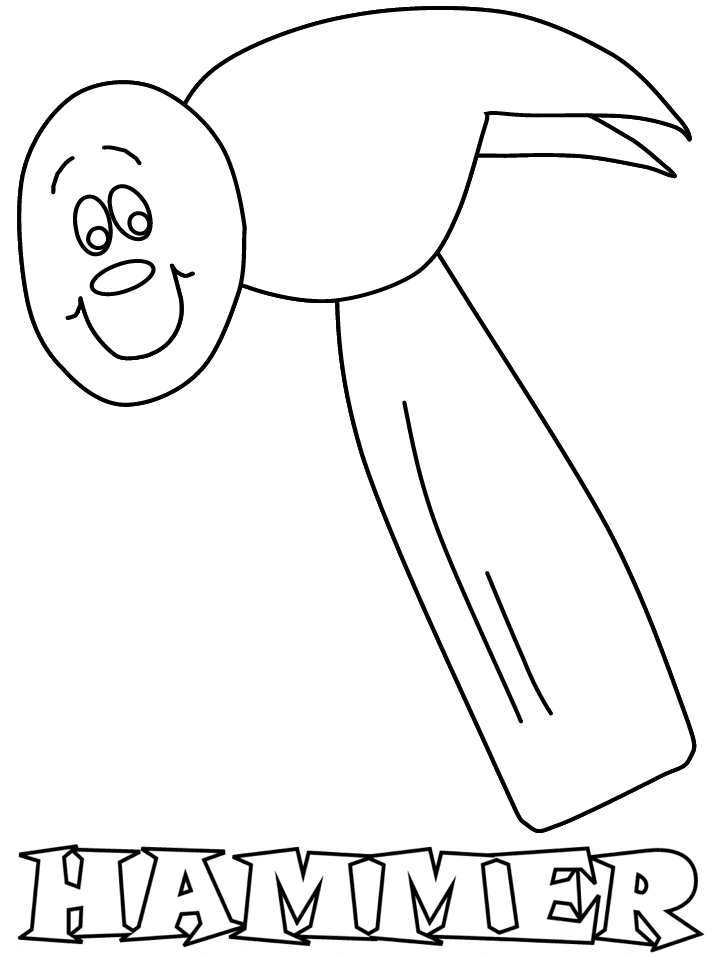 Hammer Construction Coloring Page