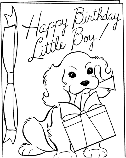 Happy Birthday Boy Coloring Page