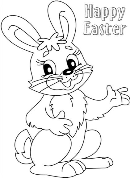 happy easter bunny coloring page