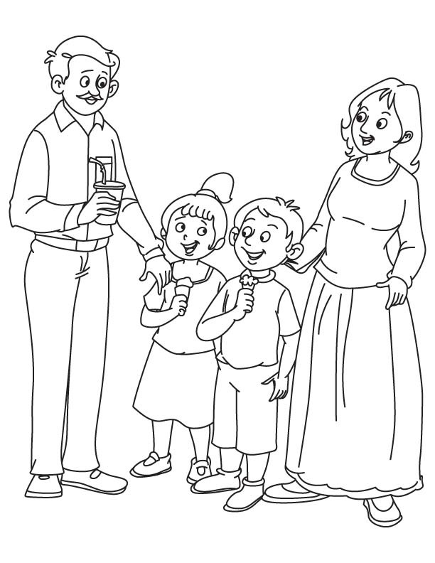 Happy Family Family Coloring Pages